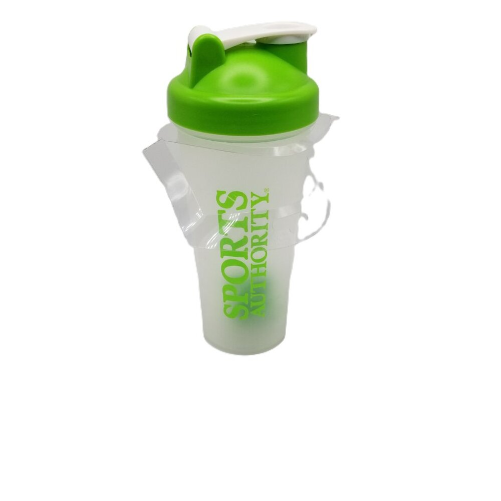 Sports Authority Protein Shaker Bottle 20oz 600ml Mixer Cup Green Gym Fitness